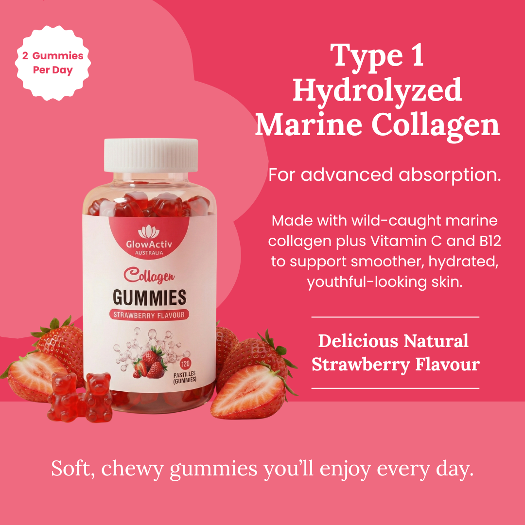 Marine Collagen Beauty Gummies – Strawberry Radiance