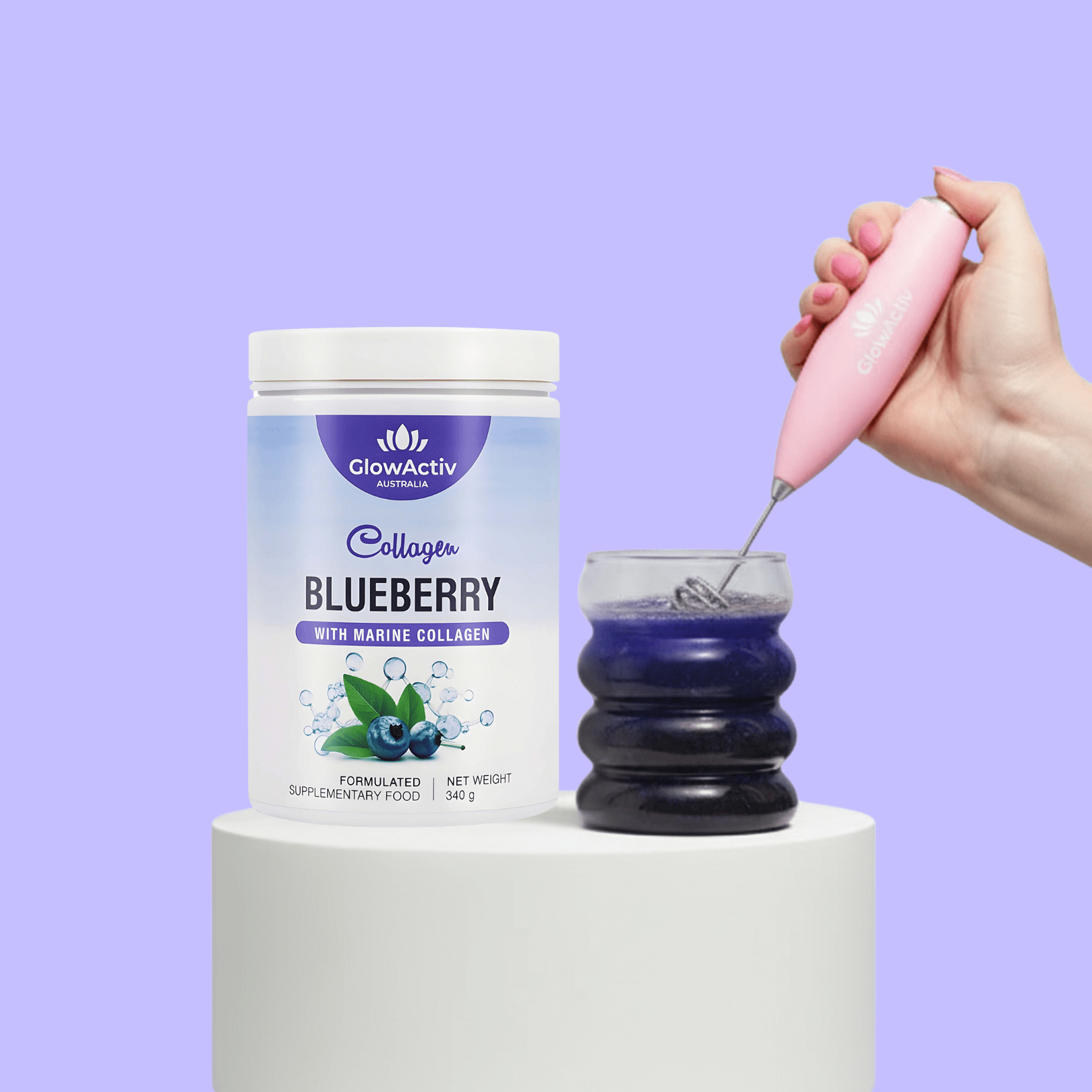 3-in-1 Marine Collagen Glow Matrix™ – Blueberry - Collagen Peptides - Glowactiv