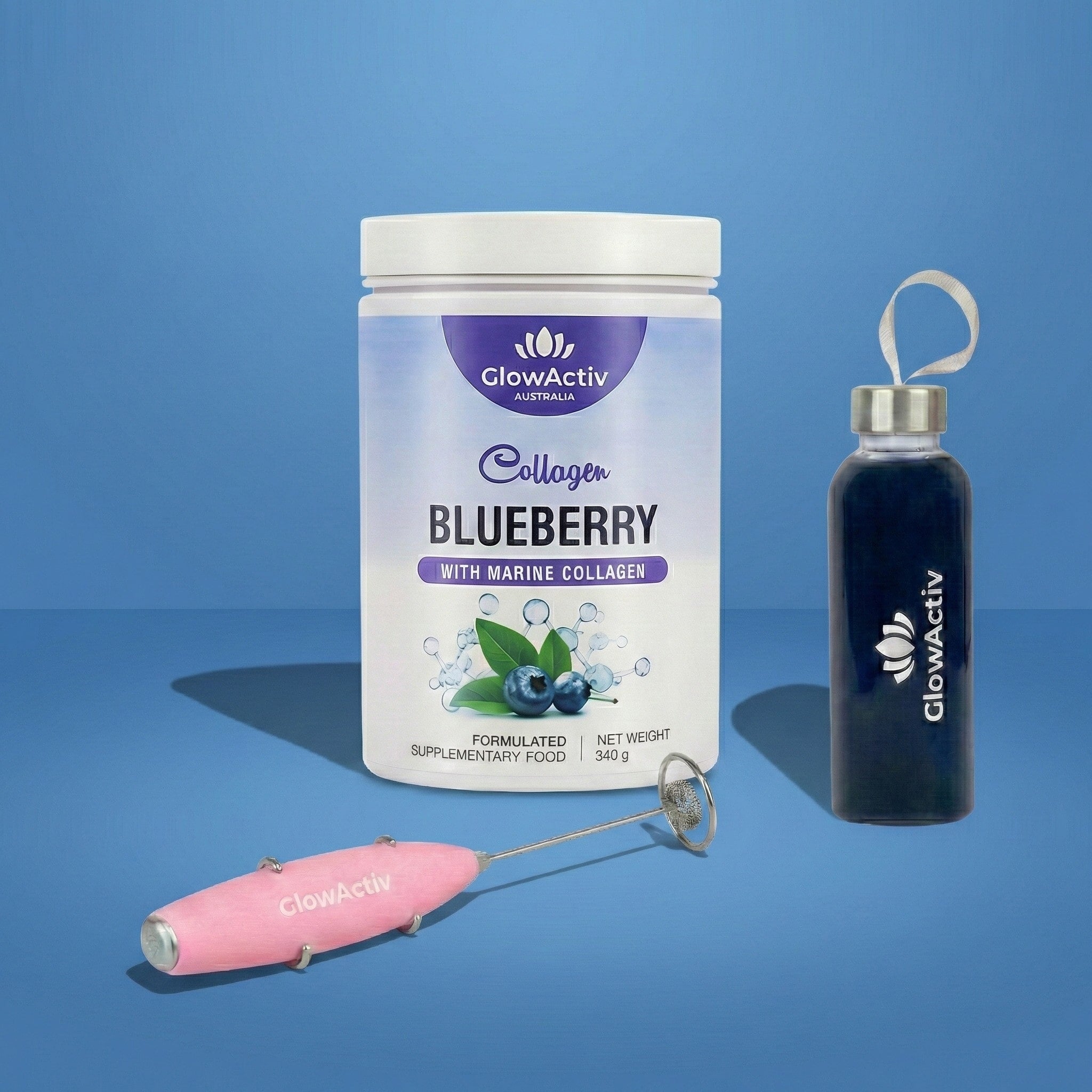 3-in-1 Marine Collagen Glow Matrix™ – Blueberry - Collagen Peptides - Glowactiv