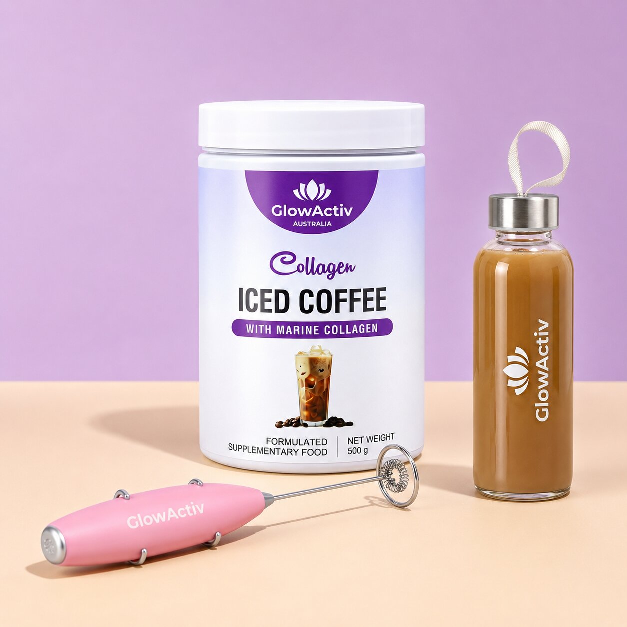 3-in-1 Marine Collagen Glow Matrix™ – Iced Coffee Collagen Peptides Glowactiv