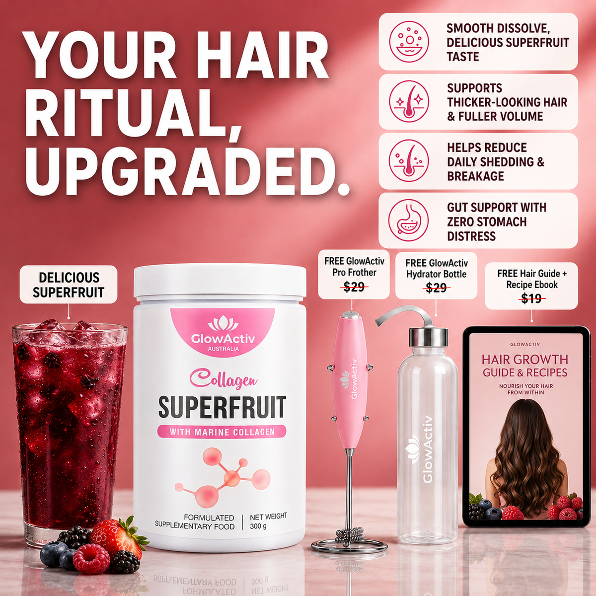 3-in-1 Marine Collagen Glow Matrix™ – Superfruit Joint Collagen Peptides Glowactiv