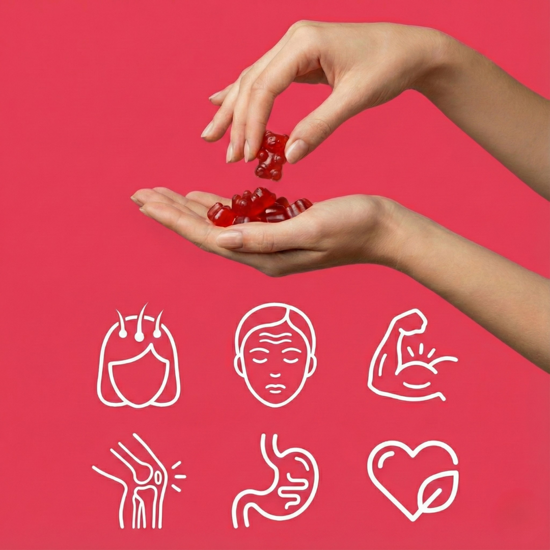 Marine Collagen Beauty Gummies – Strawberry Radiance