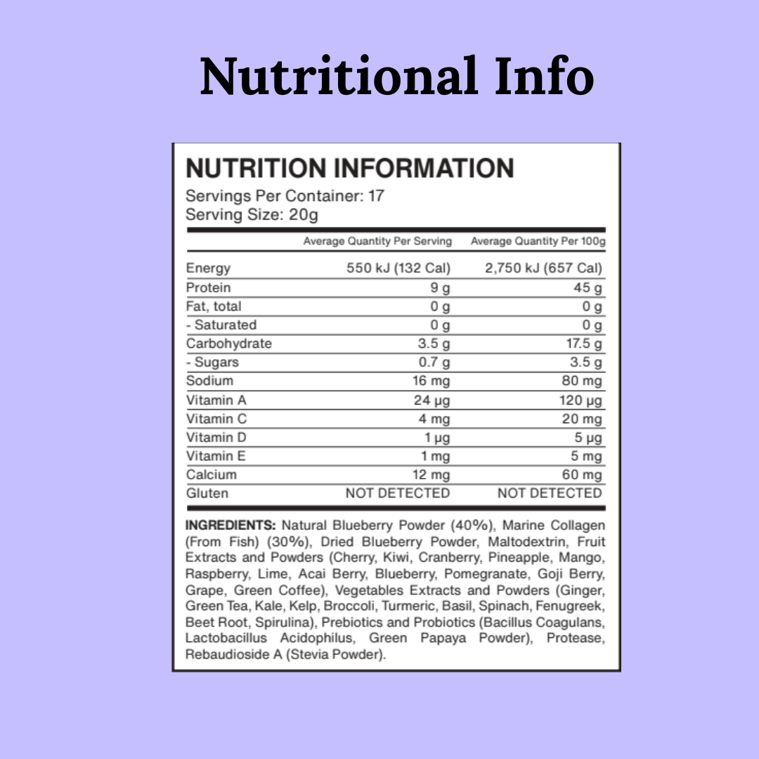 Marine Collagen Peptides Powder – Blueberry Glow