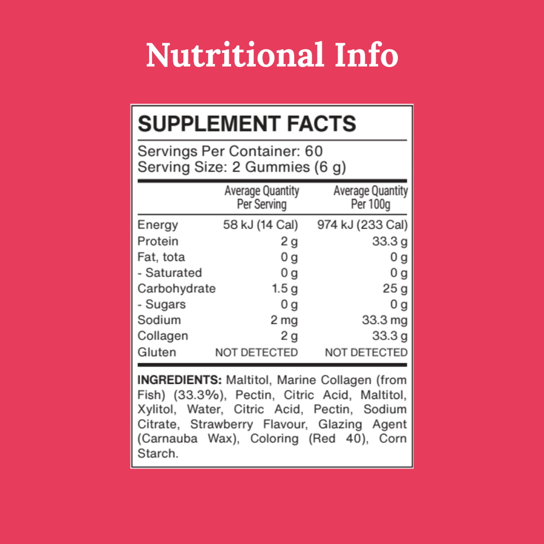 Marine Collagen Beauty Gummies – Strawberry Radiance