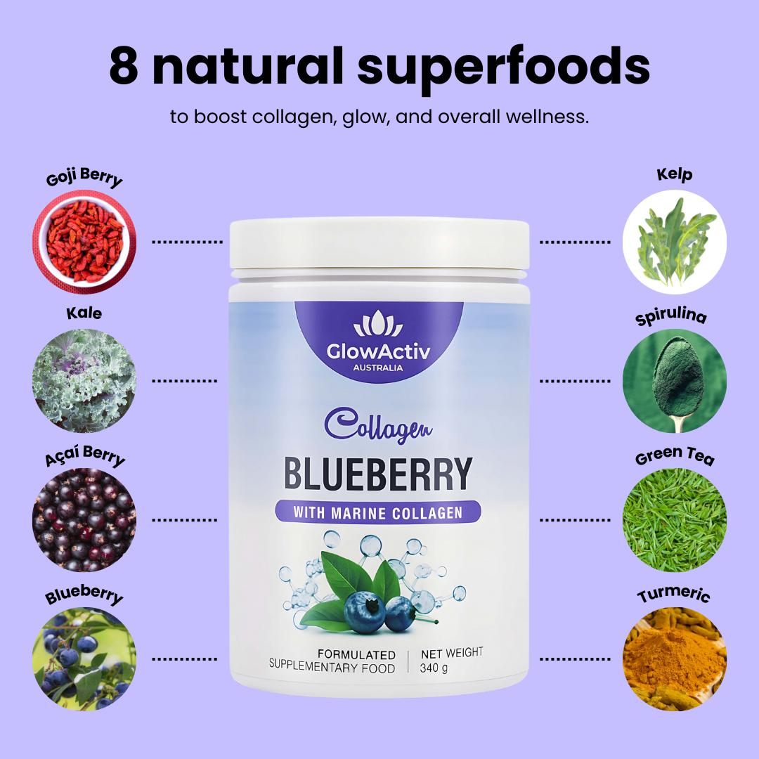 Marine Collagen Peptides Powder – Blueberry Glow