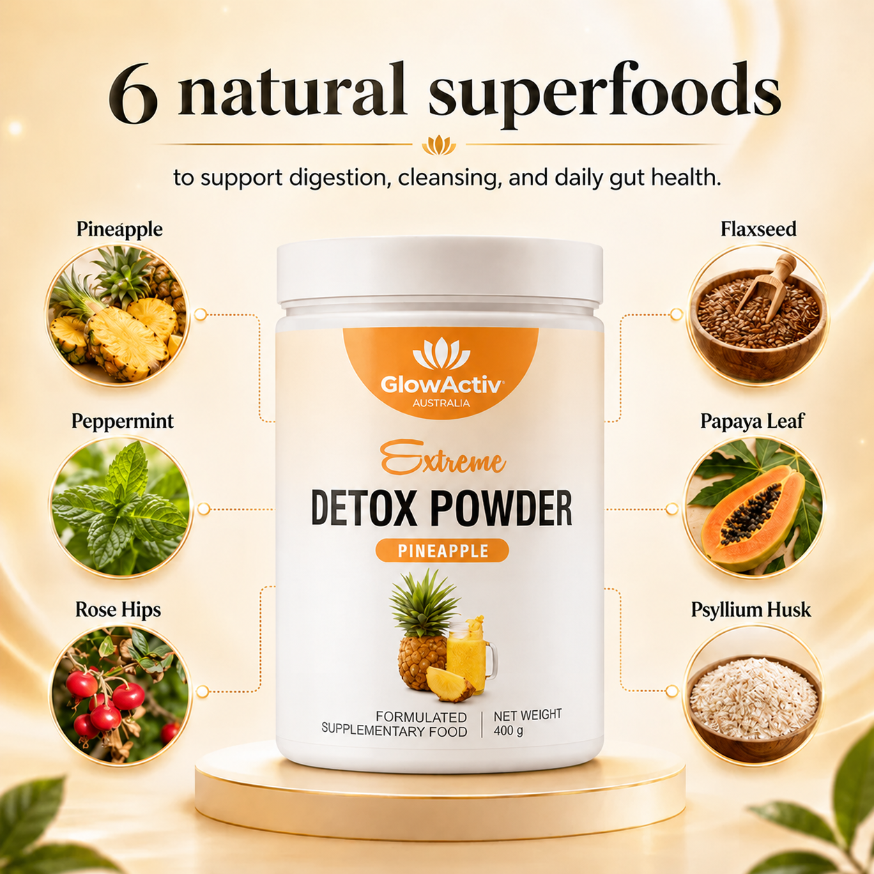 Extreme Detox & Gut Cleanse Powder – Pineapple Landing Detox Powder Glowactiv