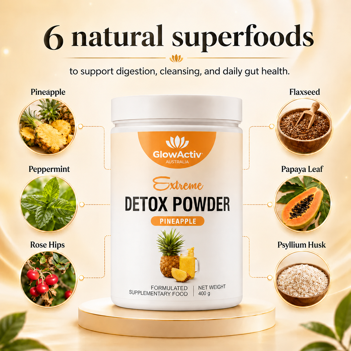 Extreme Detox & Gut Cleanse Powder – Pineapple Landing Detox Powder Glowactiv