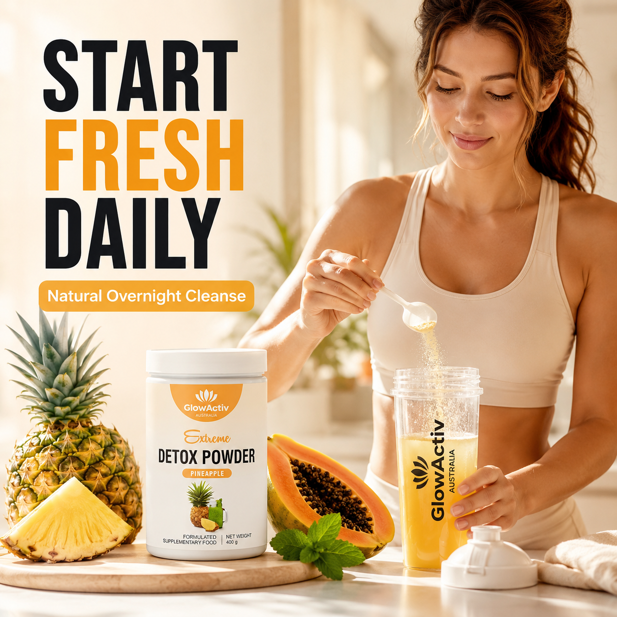 Extreme Detox & Gut Cleanse Powder – Pineapple Landing 2 Detox Powder Glowactiv