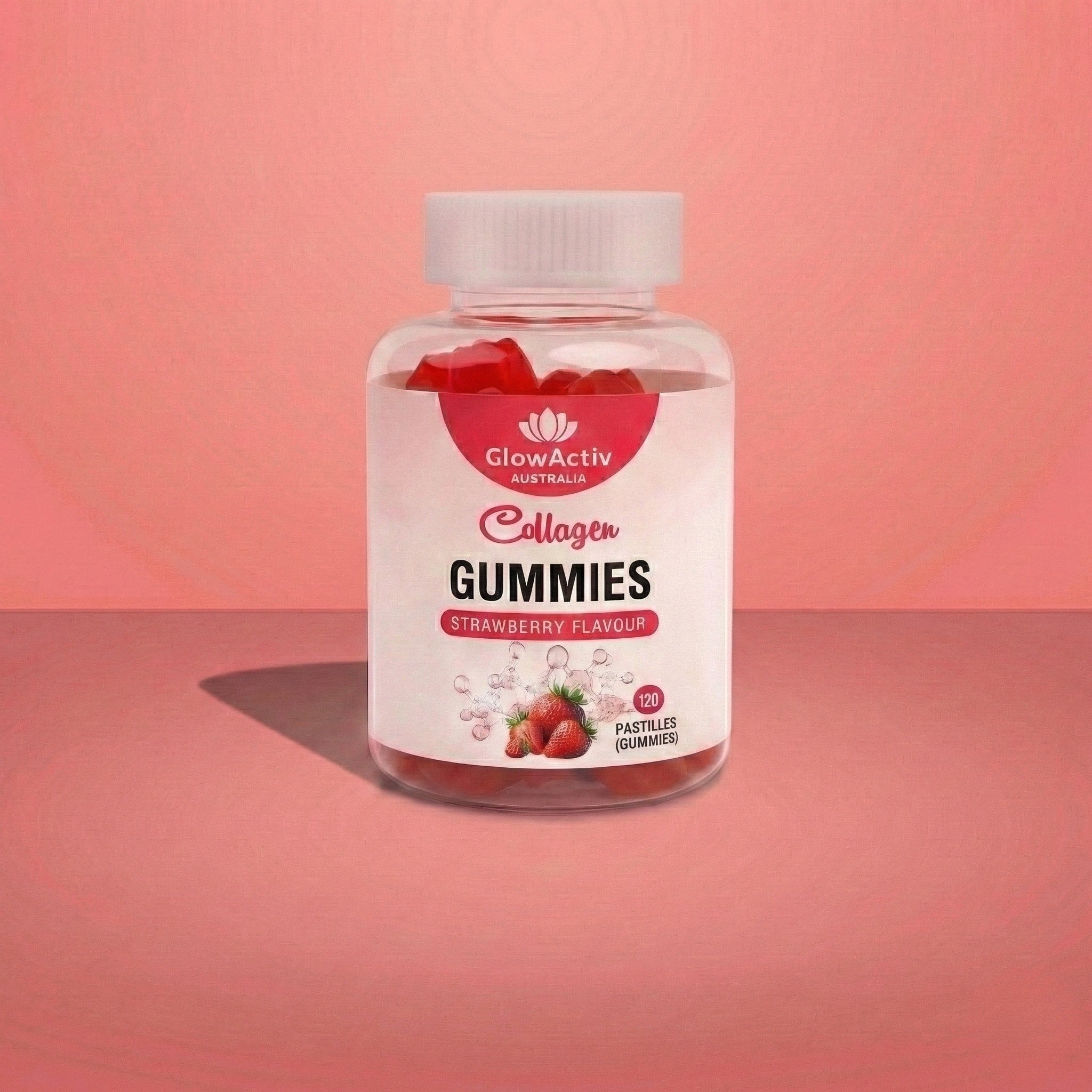 Marine Collagen Beauty Gummies – Strawberry Glow - Collagen Gummies - Glowactiv
